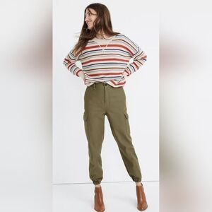 Madewell High Rise Fatigue Army Green Cargo Jogger Pants Size 32